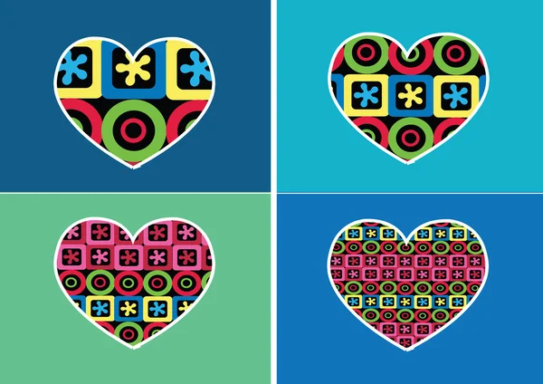 Herz-Symbol und Herzen-Symbollinien abstraktes Ideendesign — Stockvektor