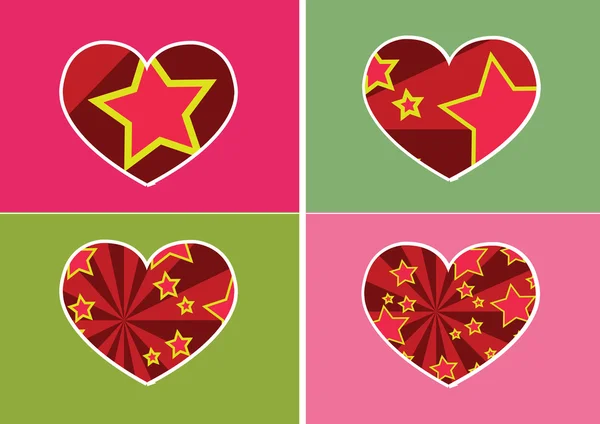 Icône de coeur et lignes de symbole Hearts conception d'idée abstraite — Image vectorielle