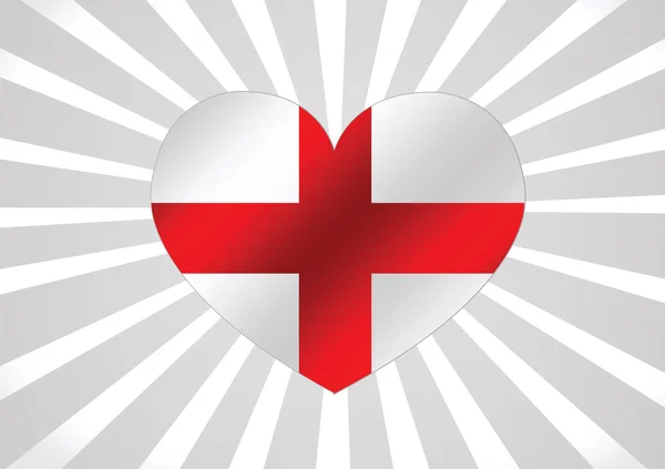 Inglaterra Bandeira com coração — Vetor de Stock