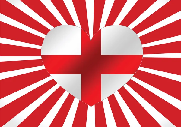 Angleterre Drapeau avec coeur — Image vectorielle