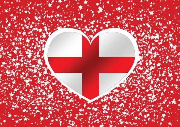 Kalp ile İngiltere bayrağı — Stok Vektör
