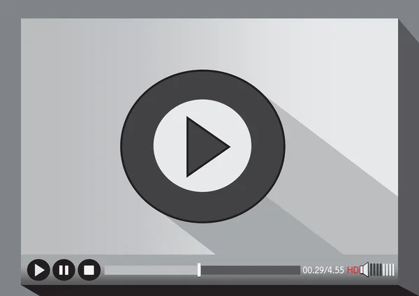 Video player media for web — Stock Vector