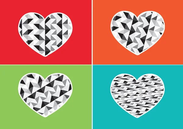 Kalp simgesi ve kupa sembolü hatları soyut fikir tasarım — Stok Vektör