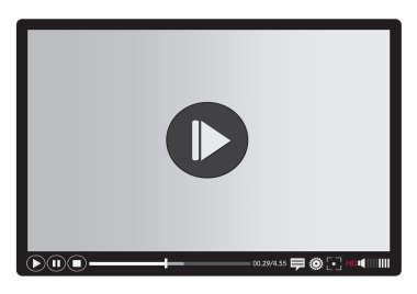 Video player media for web and mobile apps clipart