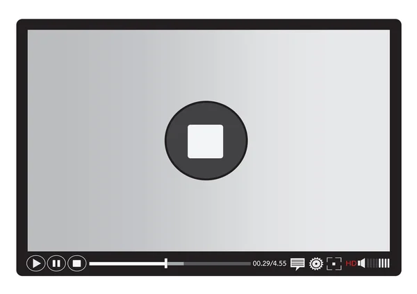 Media player de vídeo para aplicações web e móveis — Vetor de Stock