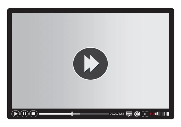 Media player de vídeo para aplicações web e móveis — Vetor de Stock