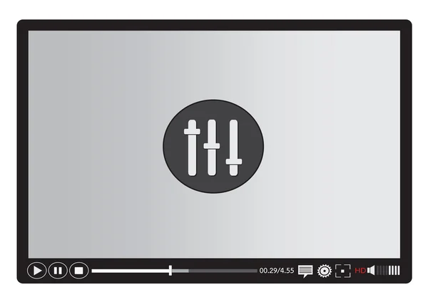 Media player de vídeo para aplicações web e móveis — Vetor de Stock