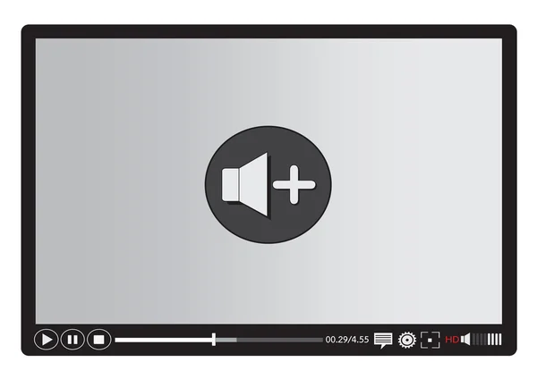 Media player de vídeo para aplicações web e móveis — Vetor de Stock