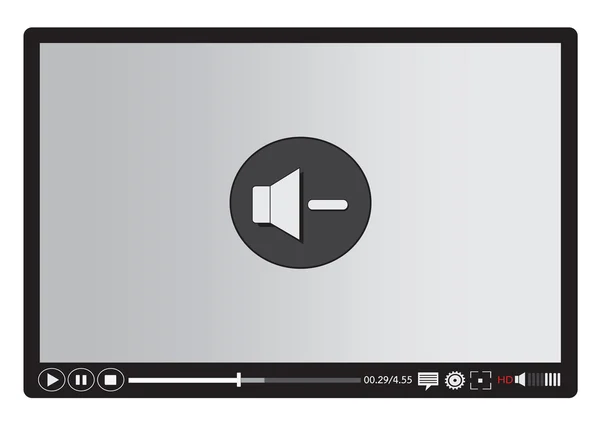 Media player de vídeo para aplicações web e móveis — Vetor de Stock