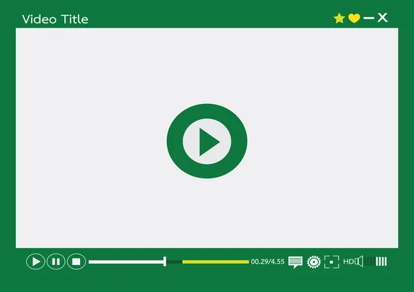 Media odtwarzacz wideo dla www i aplikacji mobilnych — Wektor stockowy