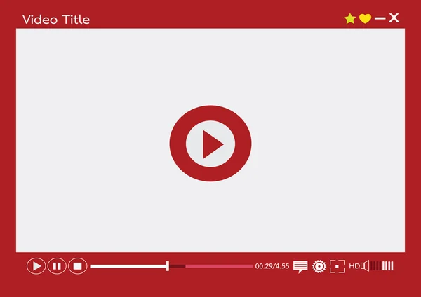 Media odtwarzacz wideo dla www i aplikacji mobilnych — Wektor stockowy