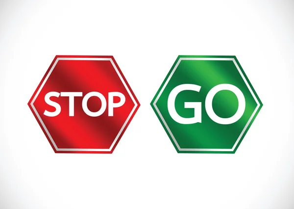 Stop and Go sign in illustration — Stock Vector