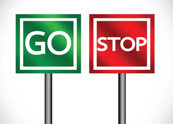 Panneau Stop and Go en illustration — Image vectorielle