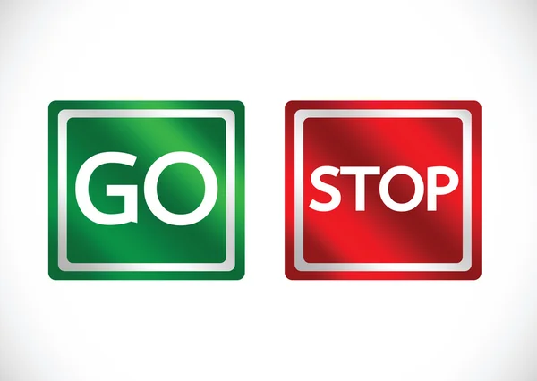 Panneau Stop and Go en illustration — Image vectorielle