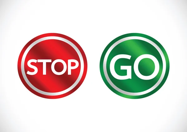 Panneau Stop and Go en illustration — Image vectorielle