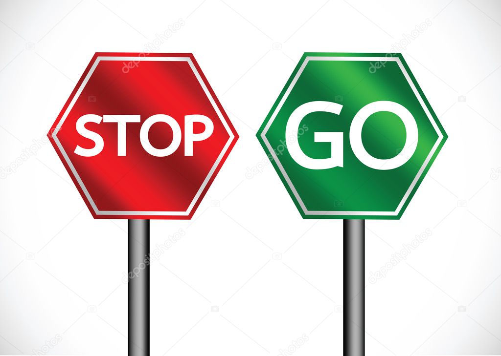  Stop and Go sign in illustration