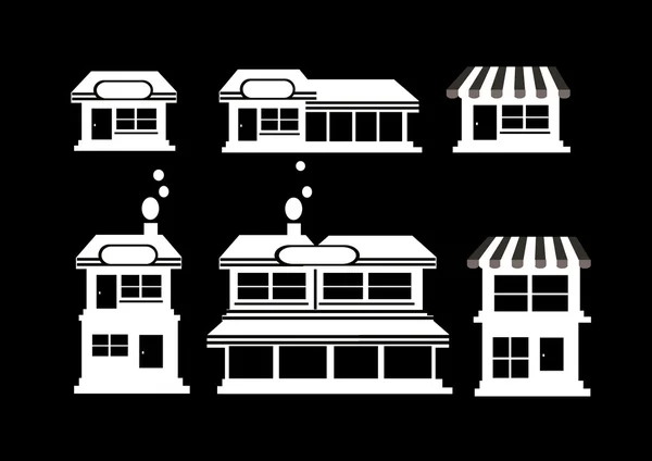 House and shop store icons — Stock Photo, Image