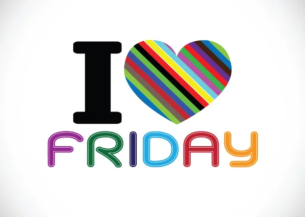 I love friday font signs Ideal design — Stock Vector