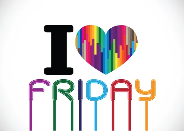 I love friday font signs Ideal design — Stock Vector