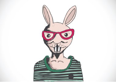  tavşan ve mutlu Paskalya tasarım