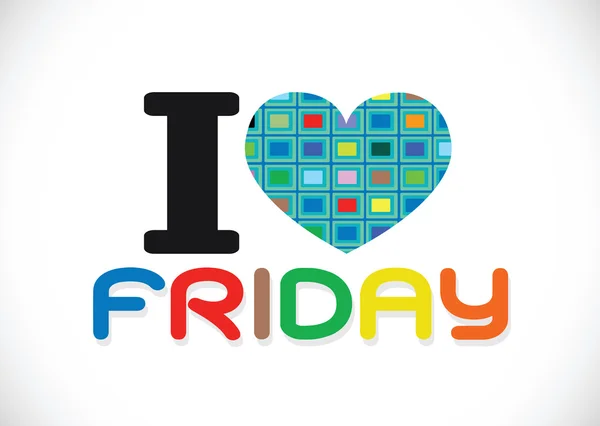 I love friday font signs Ideal design — Stock Vector