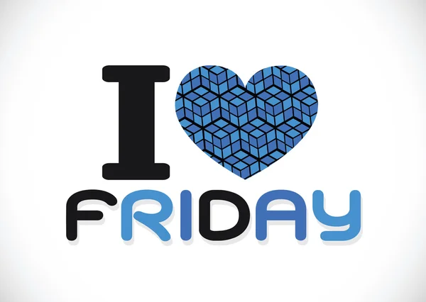 I love friday font signs Ideal design — Stock Vector