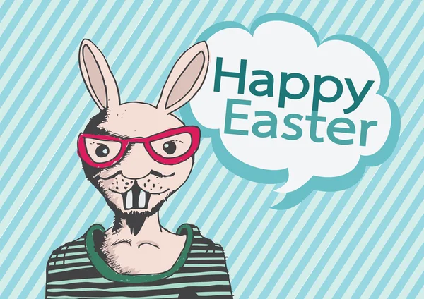 Tavşan ve mutlu Paskalya tasarım — Stok Vektör