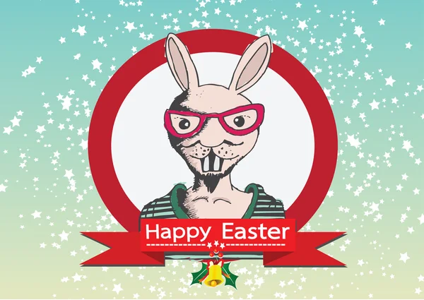 Tavşan ve mutlu Paskalya tasarım — Stok Vektör