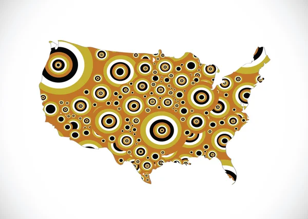 Carte des États-Unis dans la conception d'idées — Image vectorielle