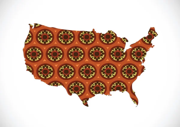 Mapa dos EUA em design de ideias —  Vetores de Stock