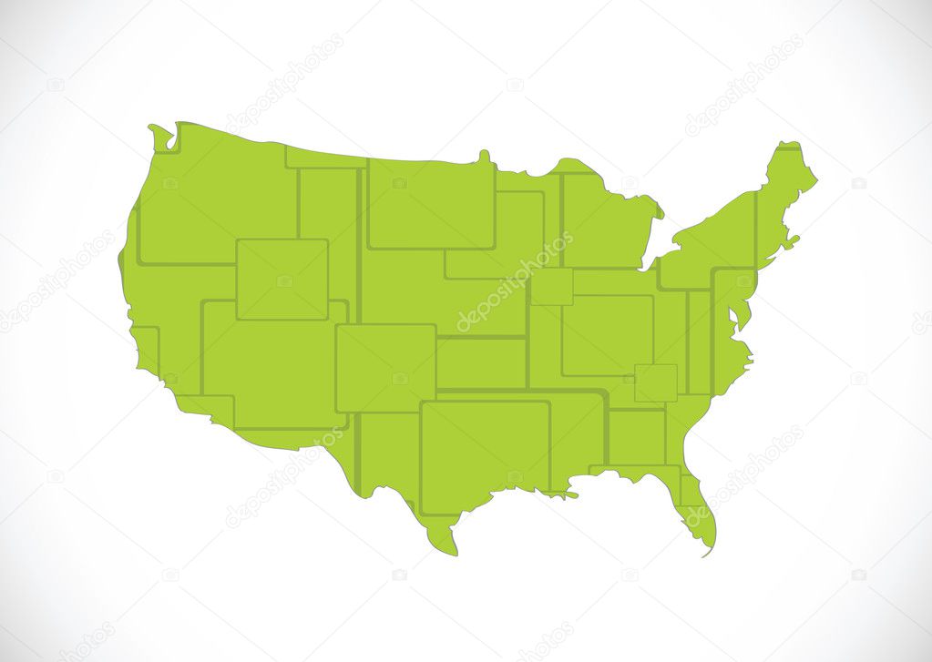 Map of USA in idea design