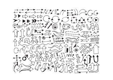 elle çizilmiş kroki ok koleksiyonu