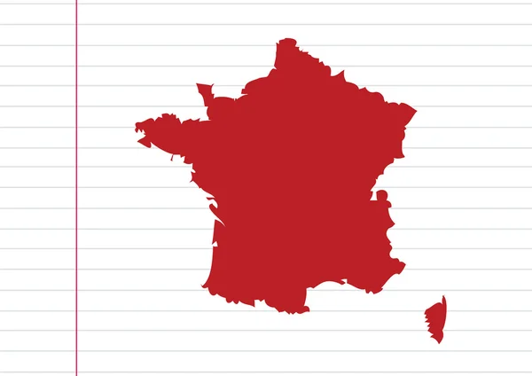 Harita ve Fransa, Fransız Cumhuriyeti bayrağı — Stok Vektör