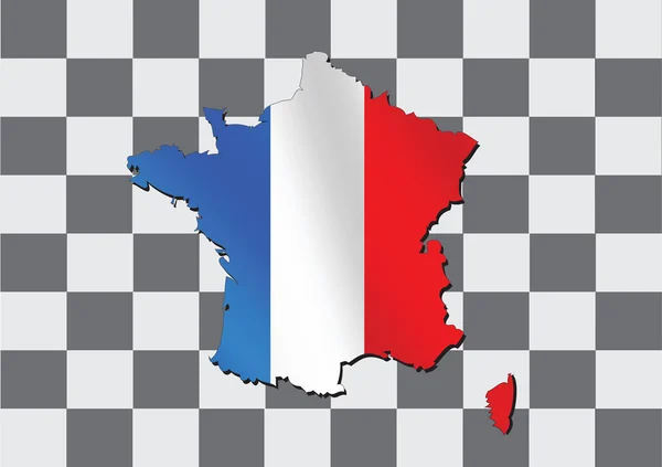 Mapa y bandera de Francia, República Francesa — Vector de stock