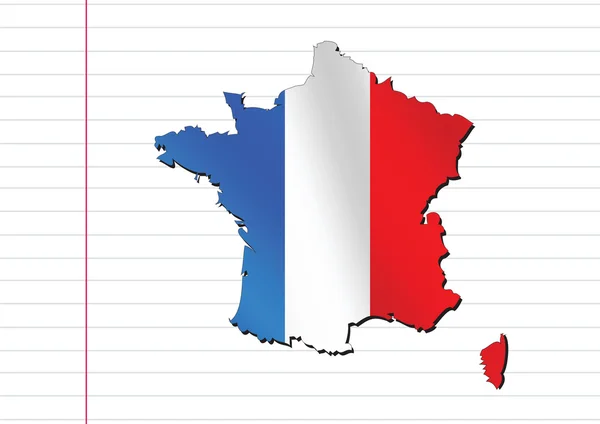 Map and  flag of France , French Republic — Stock Vector
