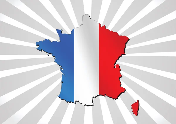 Mapa i flaga Francja, Republika Francuska — Wektor stockowy
