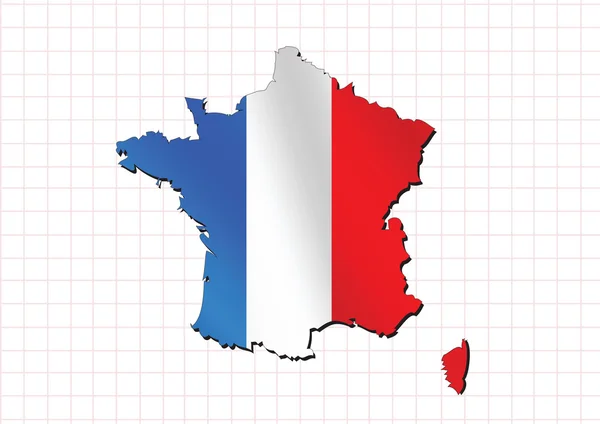 Mapa e bandeira de France, French Republic — Vetor de Stock