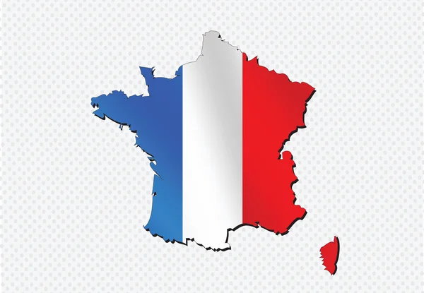 Karta och flagg, franska republiken — Stock vektor