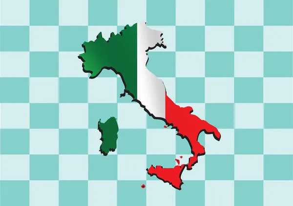 Italia mappa e bandiera idea design — Vettoriale Stock
