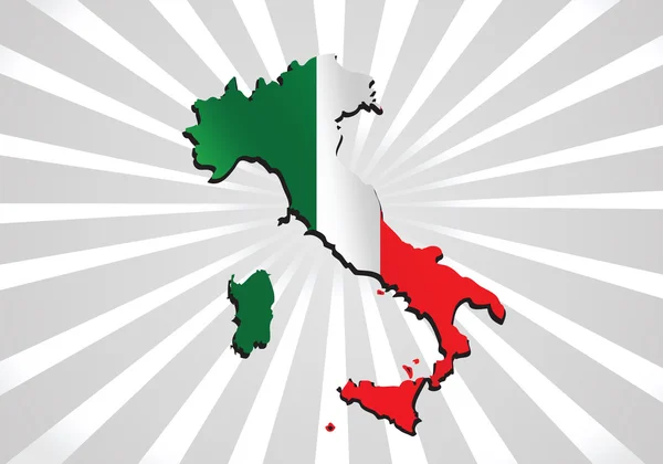 Italien Karte und Flaggenidee Design — Stockvektor