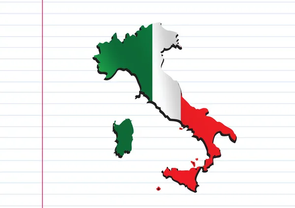 Italien karta och flagga idé design — Stock vektor