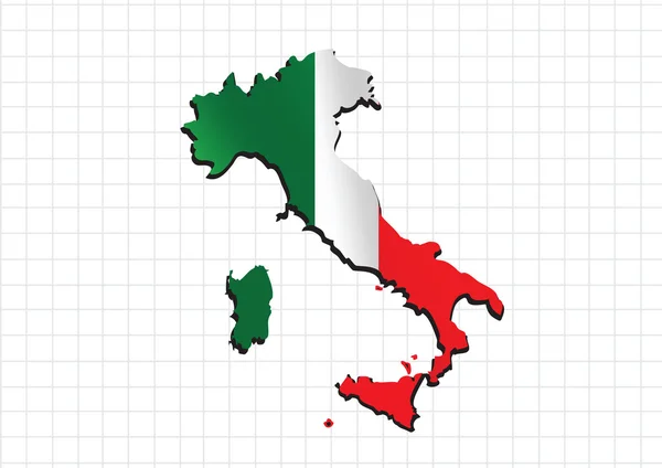 Italië kaart en vlag idee ontwerp — Stockvector