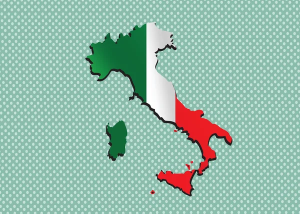 Italien Karte und Flaggenidee Design — Stockvektor
