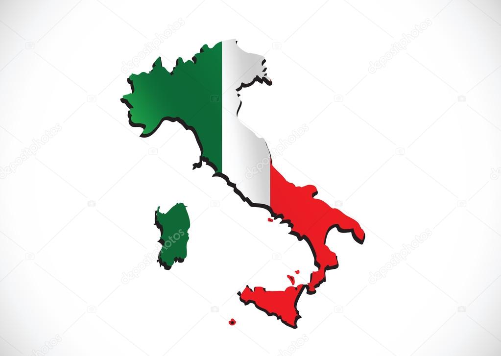 italy map and flag idea design