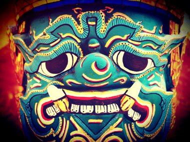 Tay dev koruyucu ya da yak, wat phra kaew, bangkok, Tayland