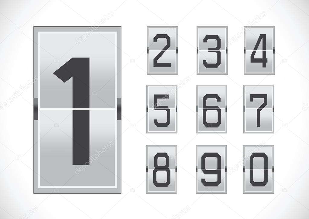 Numbers clock flip Scoreboard Illustration 