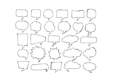 konuşma balonu kroki elle çizilmiş kabarcık konuşma