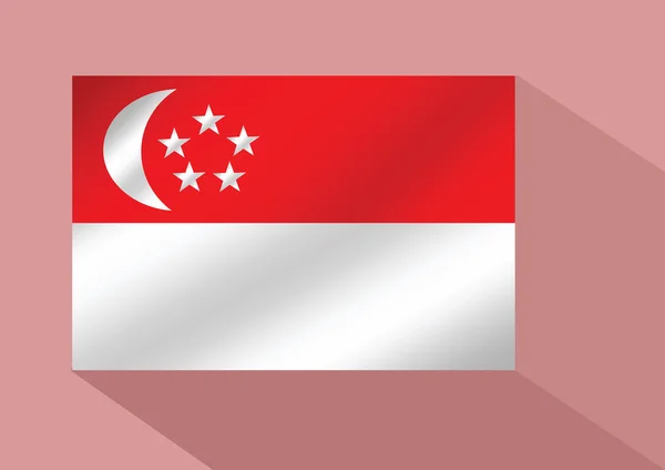 Bandera de Singapur — Vector de stock