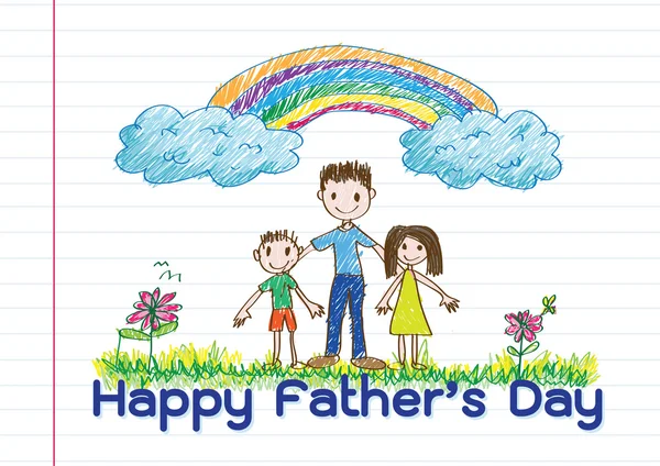 Feliz Día del Padre amor papá — Vector de stock