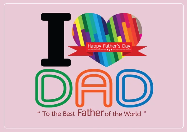 Baban için mutlu Babalar günü kartı fikir tasarım — Stok Vektör